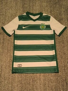 Nike Kids Sporting CP Striped Soccer Jersey - Green & White